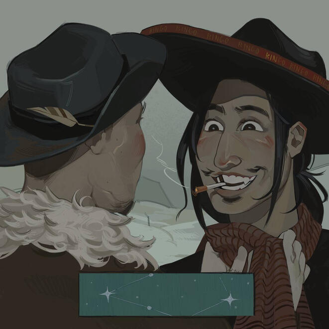 art challenge -- Santiago and his father